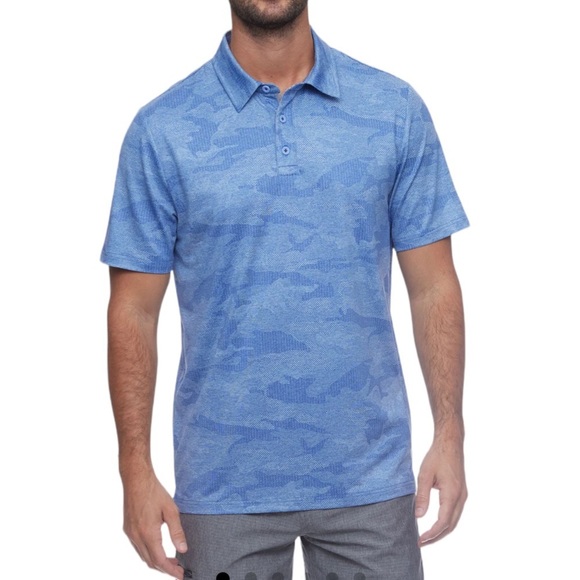 barrett jackson Other - BARRETT Jackson blue camouflage polo shirt size Large